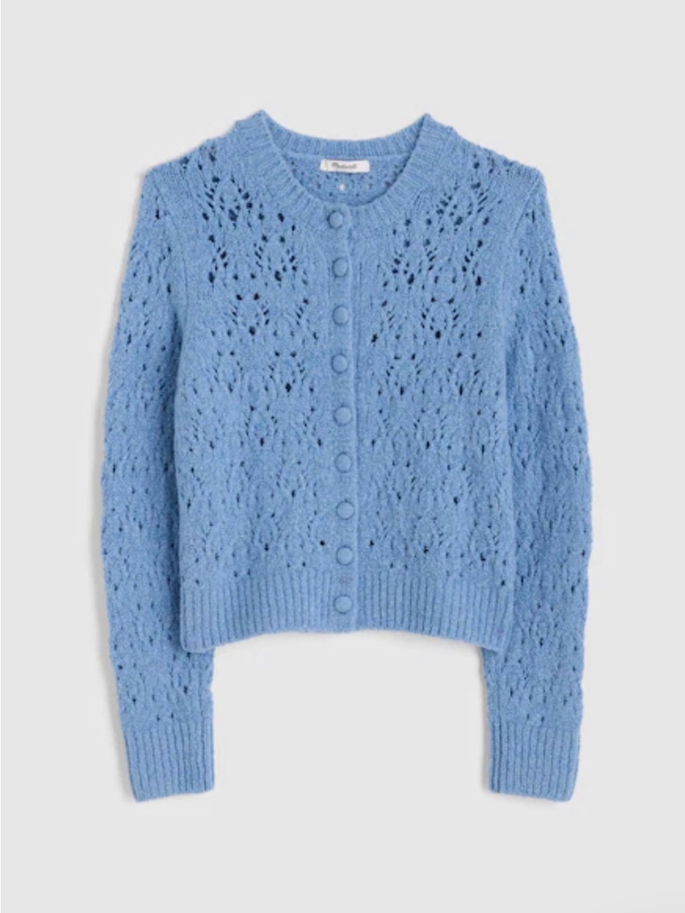 NWT Madewell Pointelle-Stitch Open Knit Button Front Cardigan Sweater